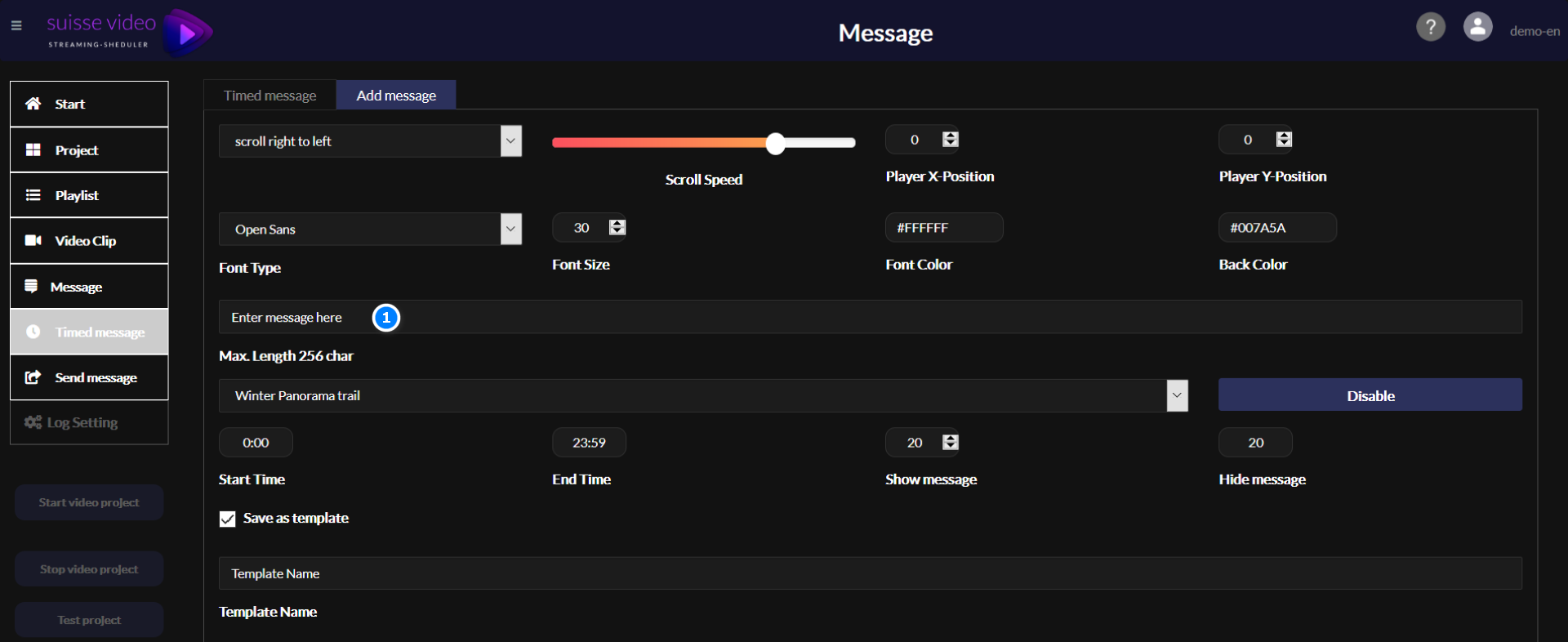 Add new timed message