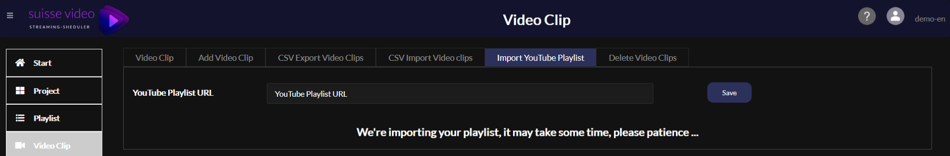 Import YouTube playlist