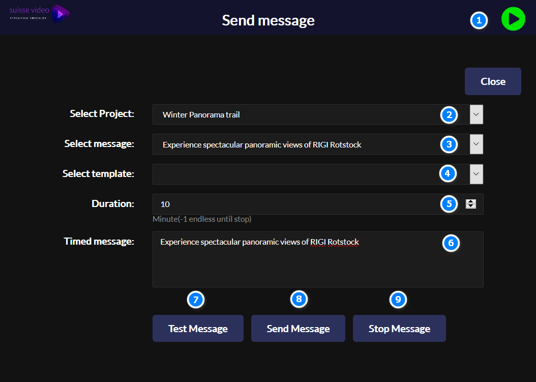 Send message dialog