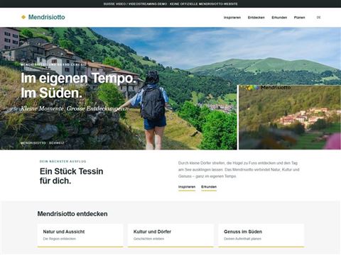 Demo-Webseite Mendrisiotto mit eingebettetem Video