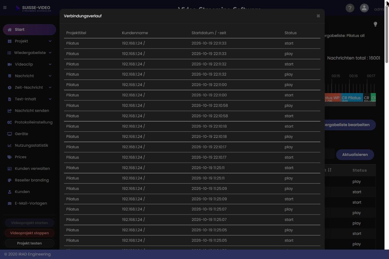 Überwachung: Verlauf eines Clients (Dialog)