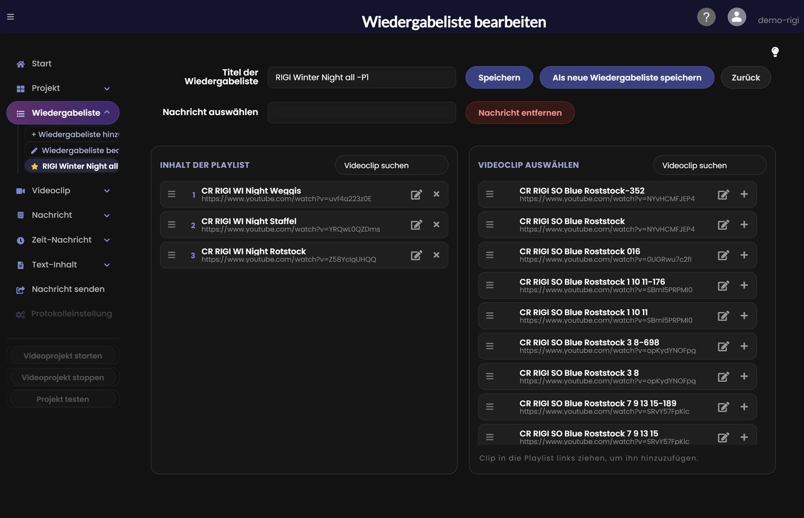 Wiedergabeliste erstellen
