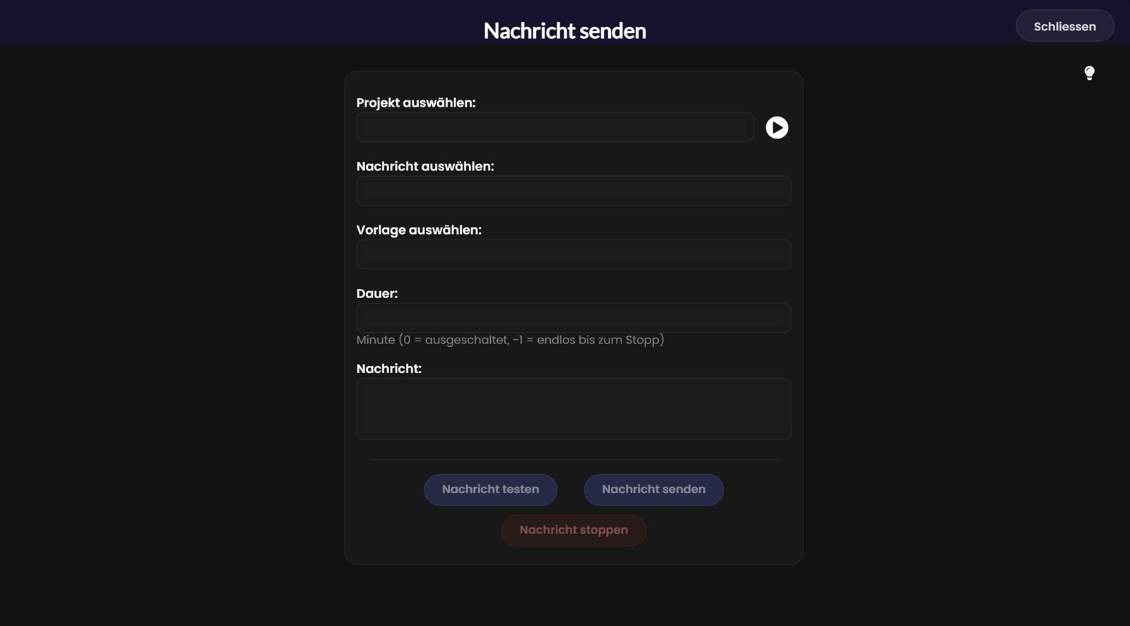 Dialog Nachricht senden