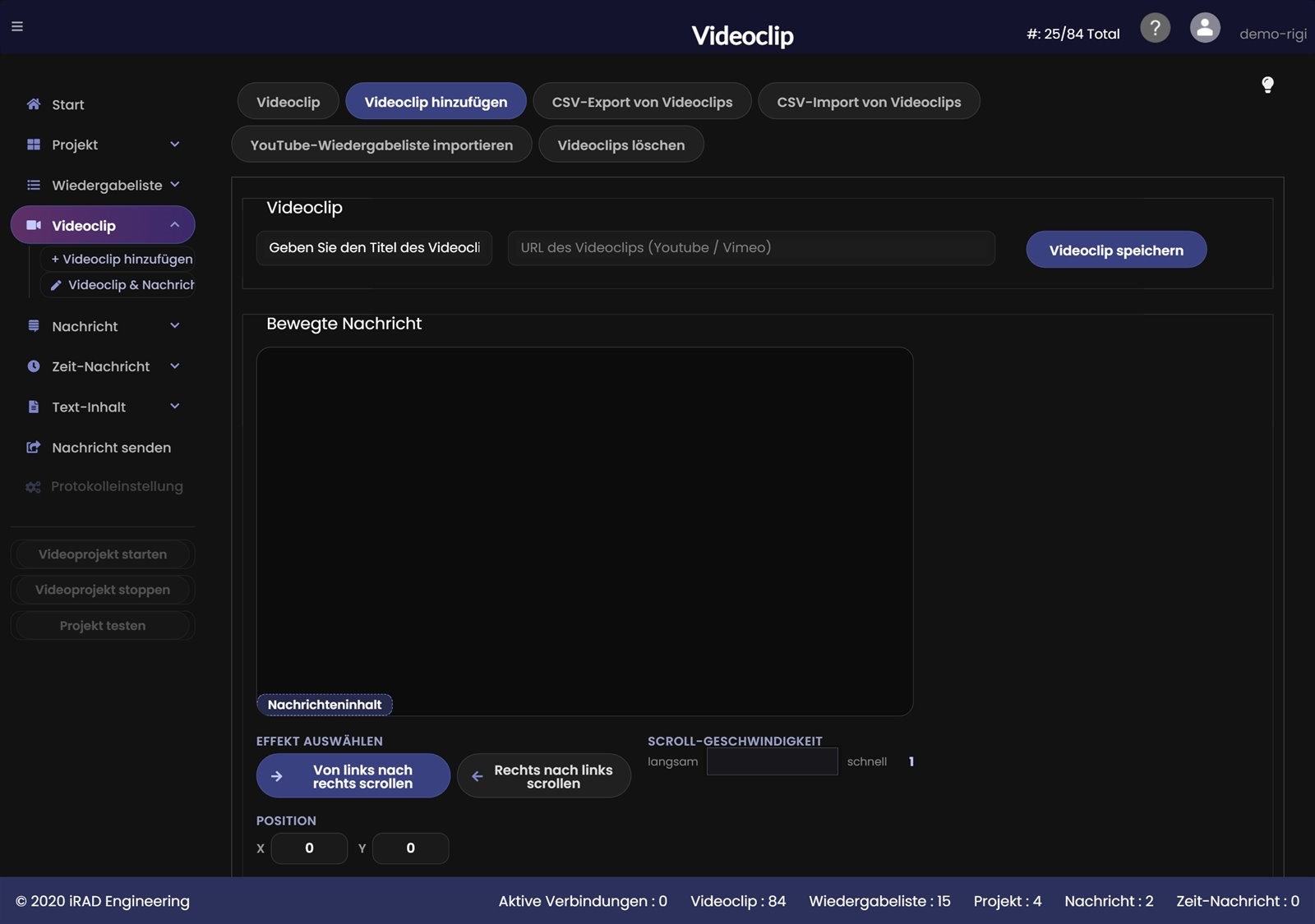 Videoclip hinzufügen