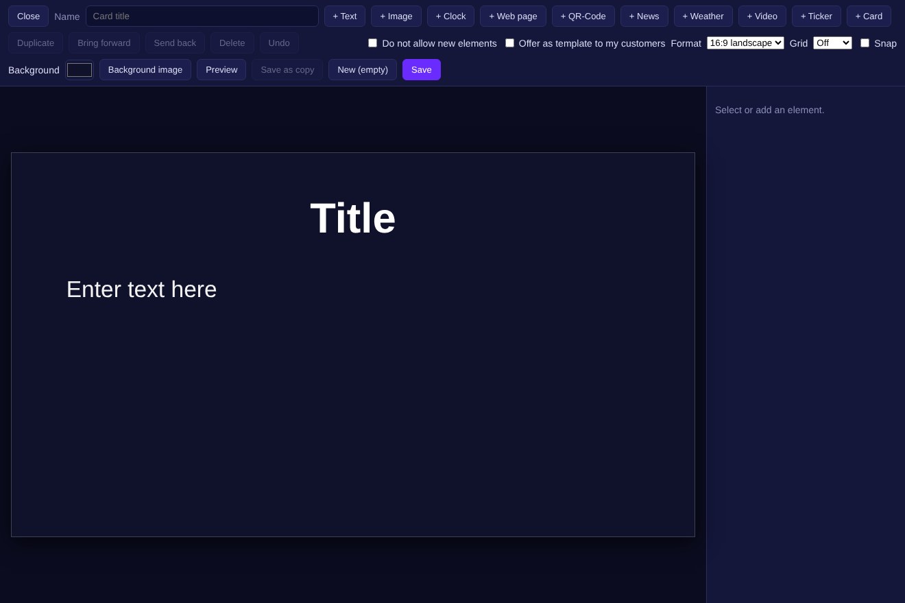 Create a layout card and toolbar