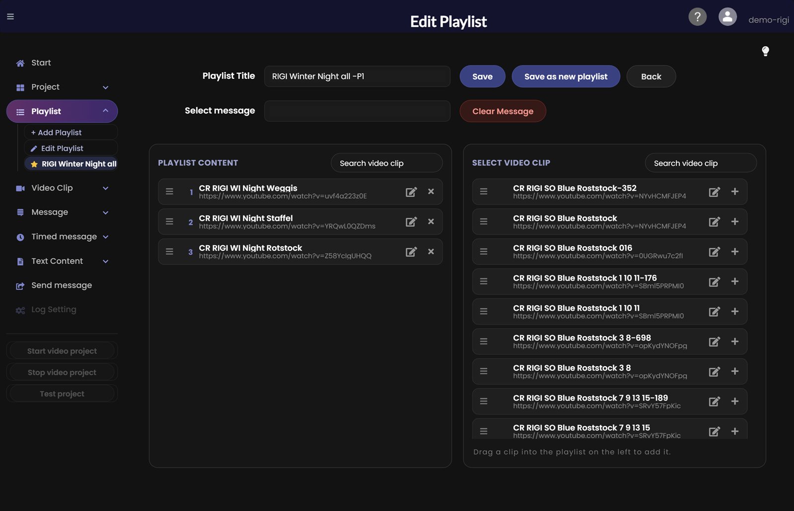 Create playlist