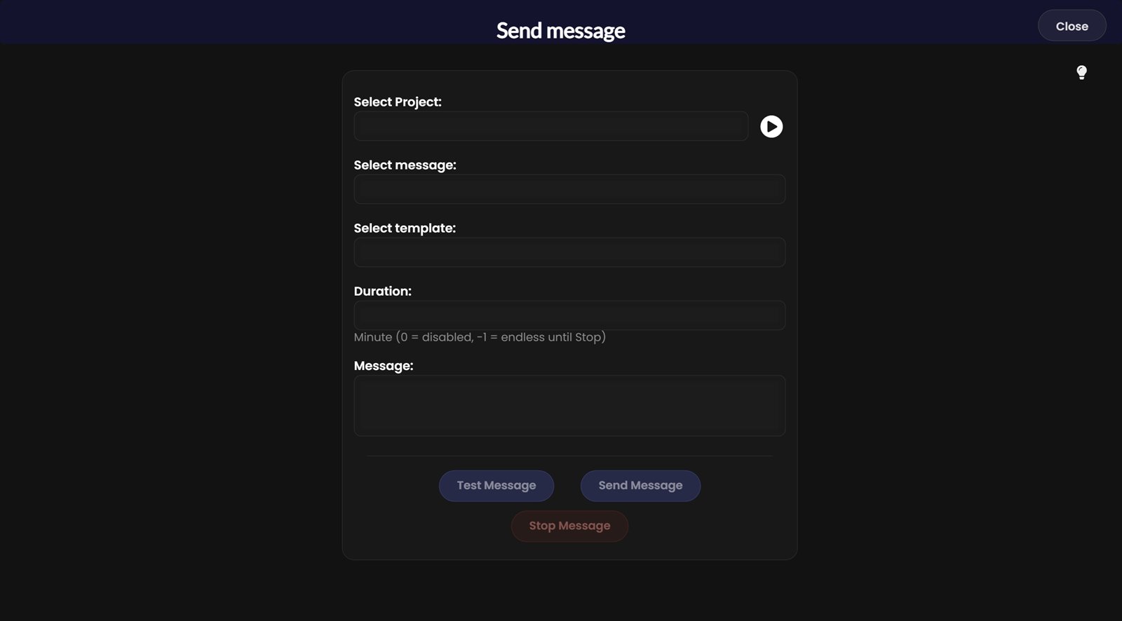 Send message dialog