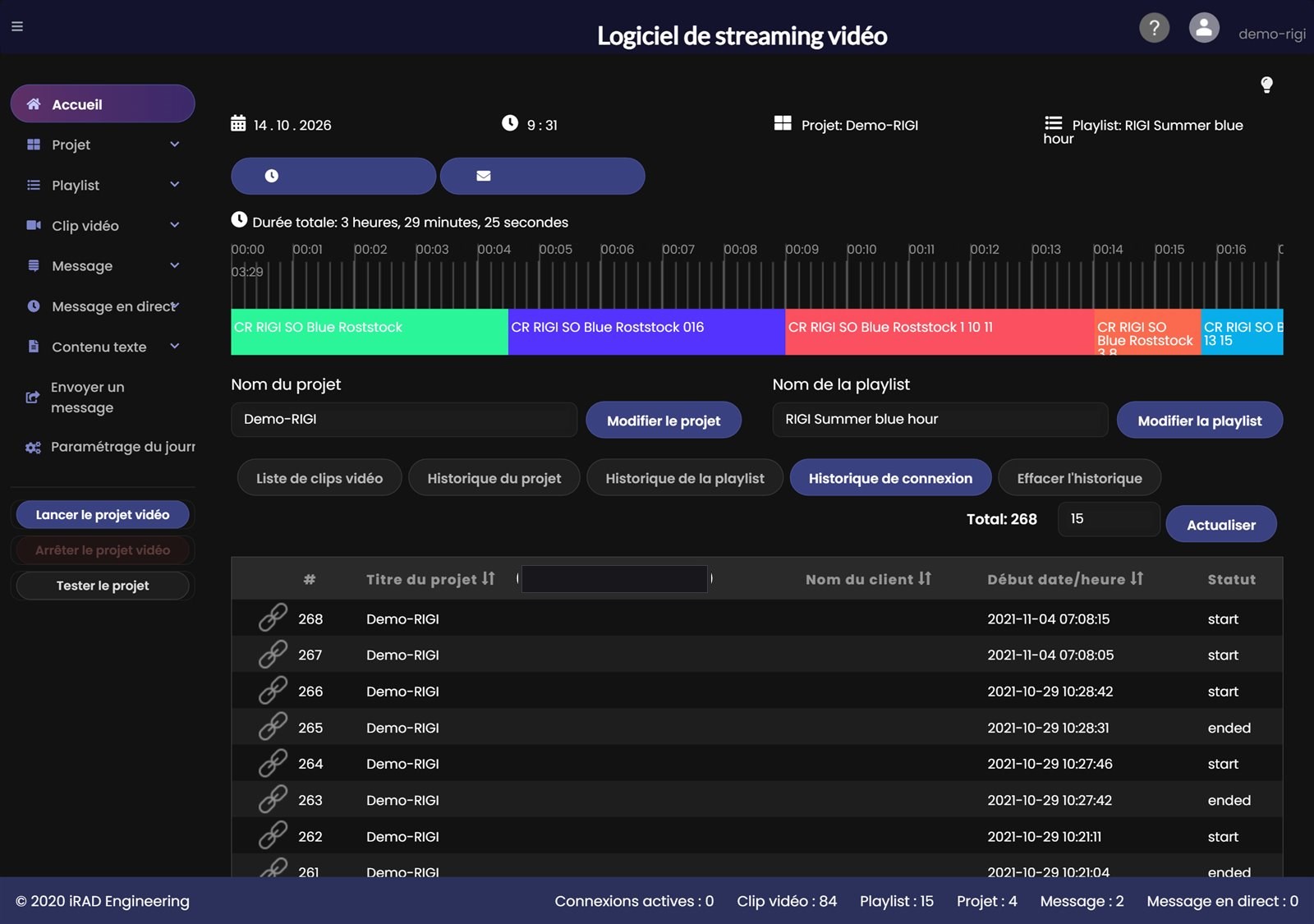 Surveillance : historique de connexion