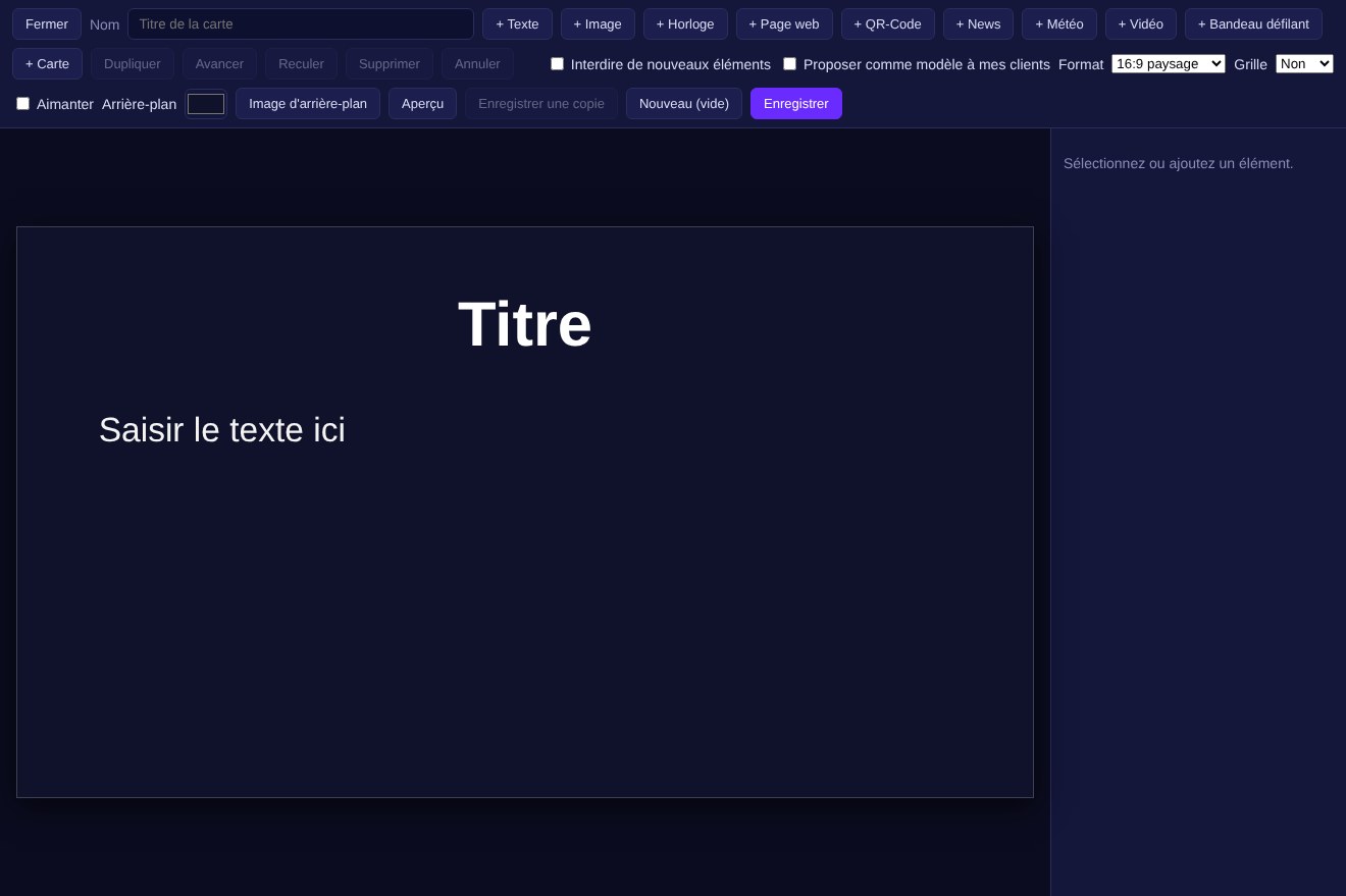Créer une carte de mise en page et barre d’outils