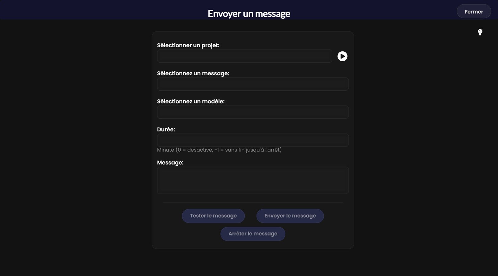 Boîte de dialogue Envoyer un message