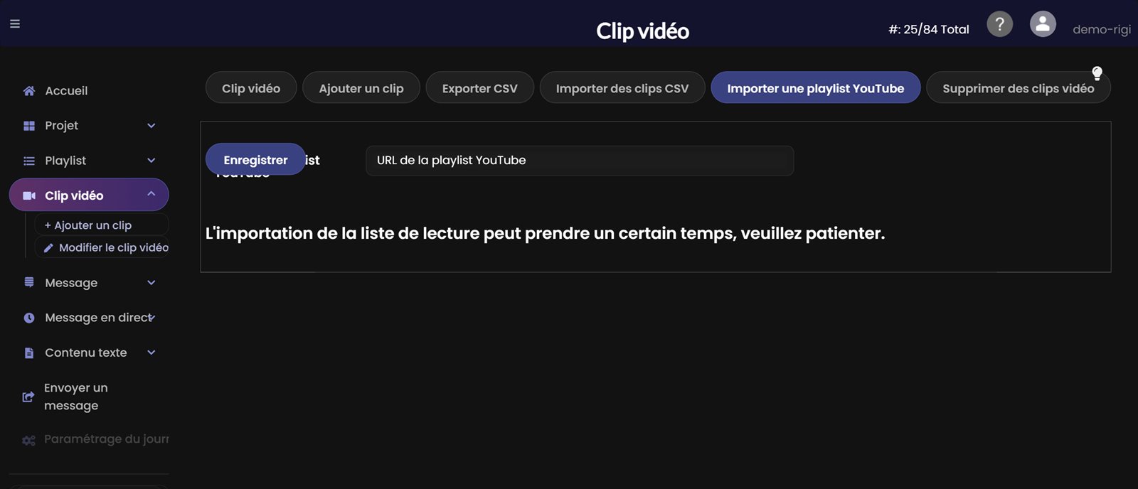Importer une playlist YouTube