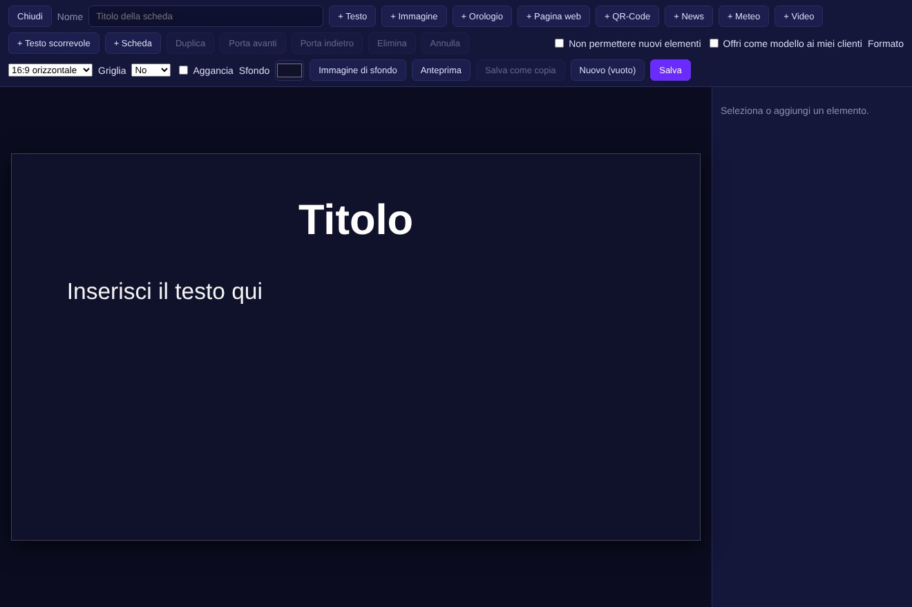 Creare una scheda layout e barra degli strumenti