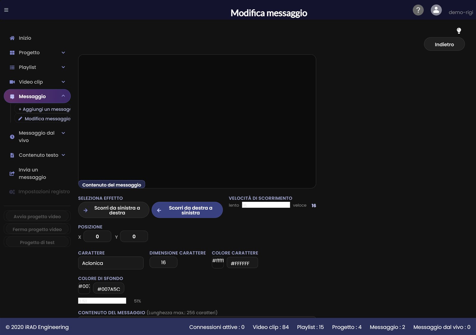 Modifica messaggio