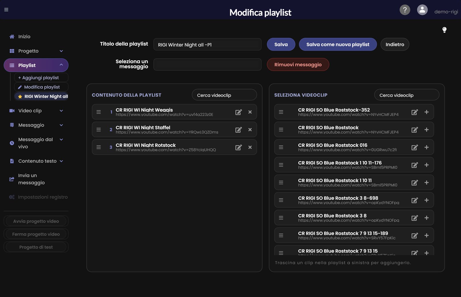 Creare una playlist