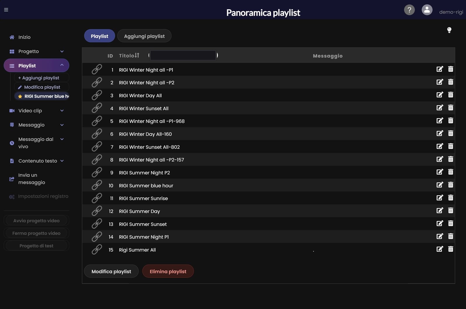 Menu Playlist