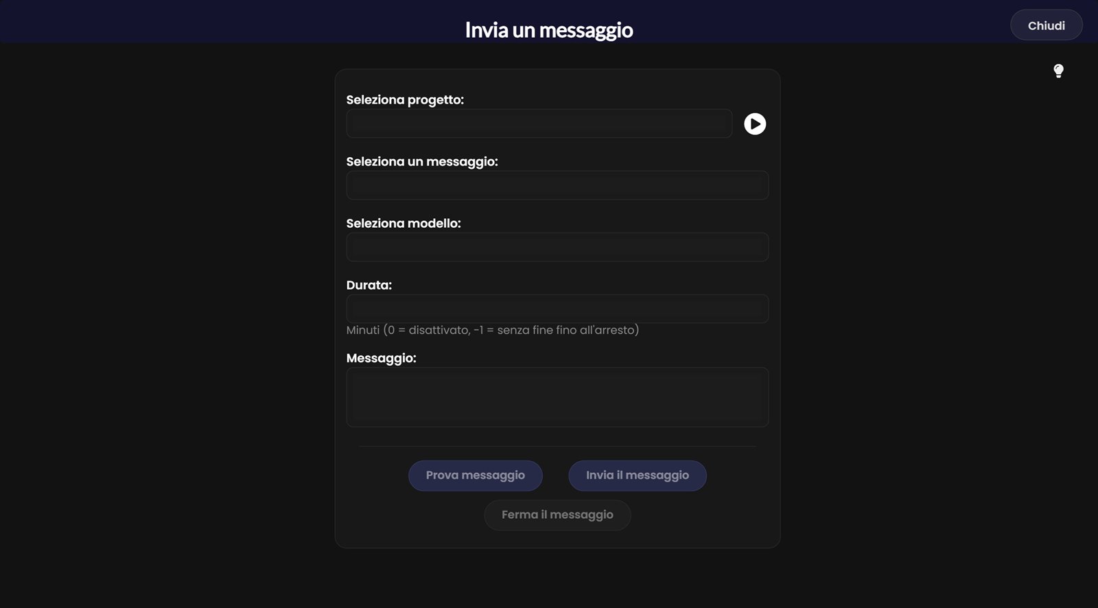 Finestra Invia un messaggio